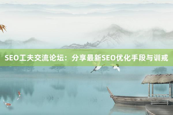 SEO工夫交流论坛：分享最新SEO优化手段与训戒
